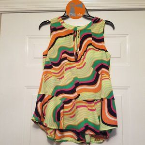 Kaari Blue Small Small Top NEW Sleeveless Neo Wave